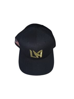 Mitchel & Ness LAFC Los Angeles Football Club Snapback Hat Black Rare USA Flag